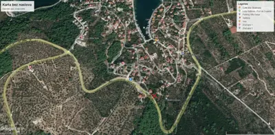 Građevinsko zemljište 468 m², Splitska na Braču, pogled na more