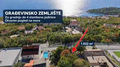 Građevinsko zemljište, Dramalj, otvoren pogled na more