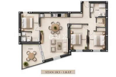 Apartment 100.5 m², Tribunj - sea view and covered terrace - 18