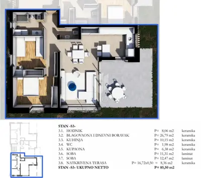 Apartment 85 m², Labin - new build near the center - 3
