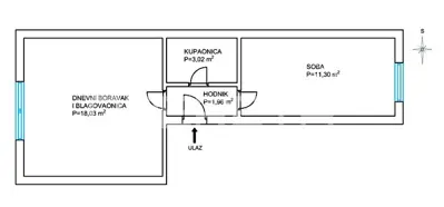 Stan 35 m², Voltino, 2-soban adaptiran - 12