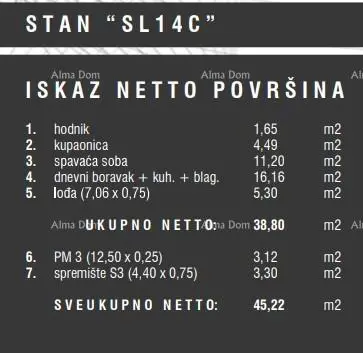 Stan u Štinjanu, 1. kat, lođa i parkirno mjesto - 11