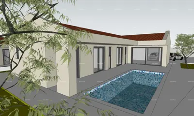VERKAUF – Baugrundstück mit Baugenehmigung und Hausprojekt mit Pool, Marčana! - 4