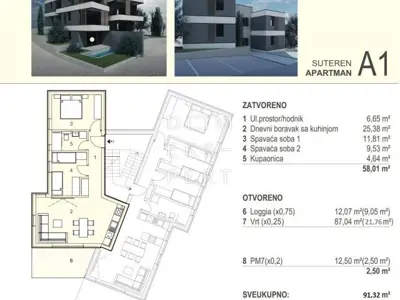 Šimuni, Atraktivan trosoban apartman sa vrtom - Šimuni, Pag - 8