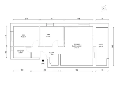 Wohnung 83 m², Vrbovec - 3 Zimmer, Loggia und Parkplatz - 7