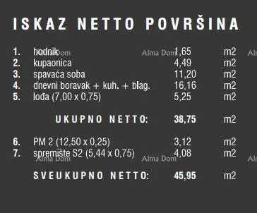 Stan, Štinjan, Pula - 1. kat, lođa i spremište - 12