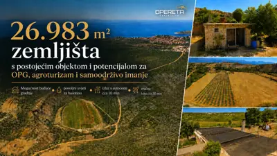 Poljoprivredno zemljište 26.983 m², Jasenice - razvojni potencijal