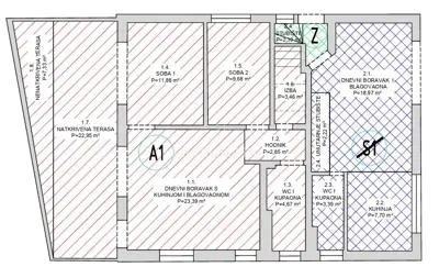 Apartman 56 m², Novalja - terasa, vrt i jacuzzi - 11