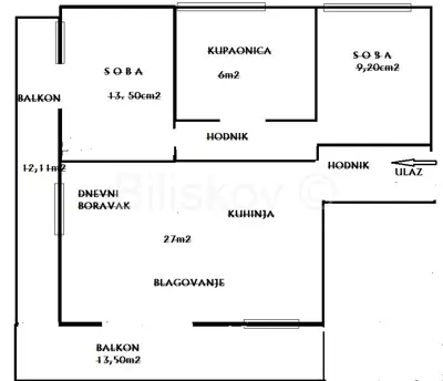 Oboj, trosoban stan 72 m² u zgradi bez lifta - 14