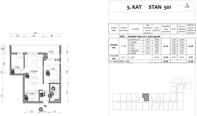 Stan 52 m², Sveta Klara - 3 sobe, lođa i lift - 11
