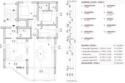 Penthouse 159 m², Petrčane - Punta Skala, Meerblick - 13