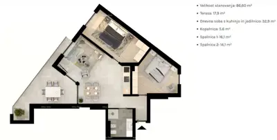 Wohnung 104,5 m², Umag - 2 Schlafzimmer und große Terrasse - 5