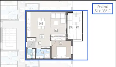 Apartment 55 m², Labin - 1 room, terrace - 2