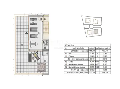 Wohnung 175,8 m², Cocaletto - Dachterrasse und 3 Badezimmer - 12