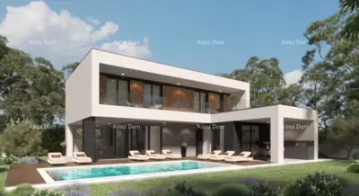 Haus 170 m², Kršan - Pool und Außenterrassen - 2