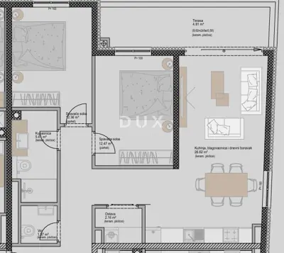 Apartment 78.1 m², Poreč - 2 rooms + living room, near the sea - 3