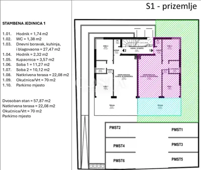Apartment 58 m², Povljana - garden and covered terrace - 23