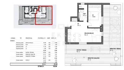 Sesvete, CENTAR, NOVOGRADNJA - Dvosoban stan 3. KAT, TERASA, PM - 66 m² - 4