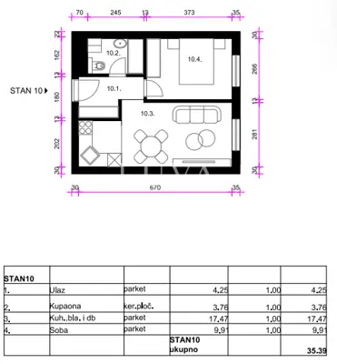 Zagreb, istok - Neubauwohnung S10, 36 m² - 7