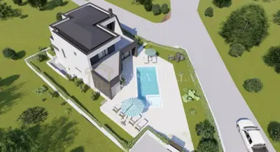 Barban, građevinsko zemljište s gotovim projektom od 655 m²! - 2