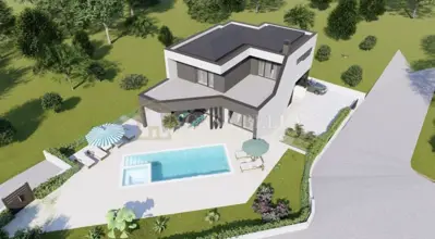 Barban, građevinsko zemljište s gotovim projektom od 655 m²! - 3