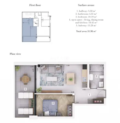 Stan 52 m², Rovinjsko Selo - novogradnja i balkon - 3