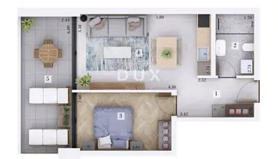 Stan 52 m², Rovinjsko Selo - novogradnja i balkon - 5