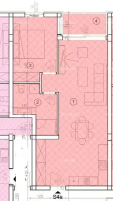 Stan 54 m², Medulin - 1 spavaća soba, terasa - 4