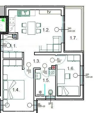 Stan 54 m², Pula Centar - 2 spavaće sobe i terasa - 5