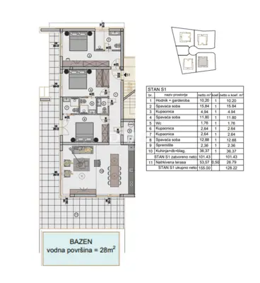 Rovinj, Kokuletovica, 4-sobni stan, 128,22 m², privatni bazen - 17