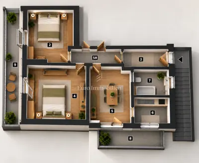 Apartment 64 m², Crikvenica - 2 bedrooms, loggia - 13