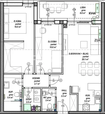 Apartment for sale in Globetka, 68,5 m² - 6