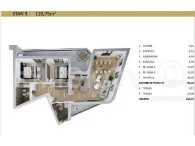 UMAG, APARTMENT No. 3, 120.75 m² + PARKING SPACE, NEW DEVELOPMENT - 7