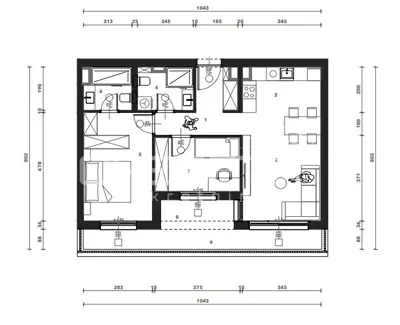 Wohnung 67 m², Črnomerec, Neubau mit Loggia und Terrasse - 2
