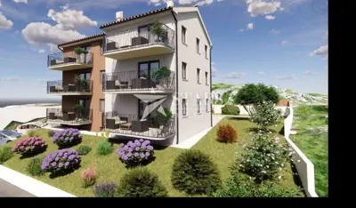 2-room apartment with living room, Kosi - view of Kvarner and balcony - 3