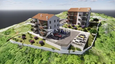 2-room apartment with living room, Kosi - view of Kvarner and balcony - 9