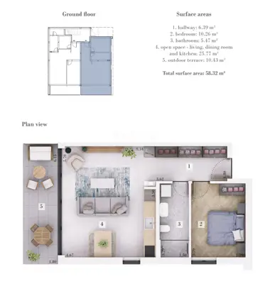 Stan 58 m², Rovinjsko Selo - vrt i parkirno mjesto - 3