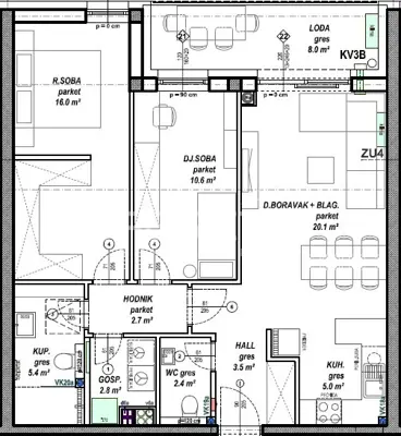 Stan 69 m², Čakovec Globetka, niskoenergetska zgrada - 6