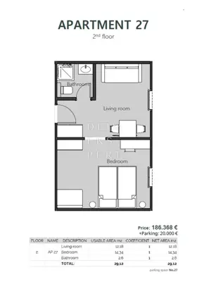 Crikvenica, Crikvenica, apartment in a new building, 2nd floor, 29 m² - 20