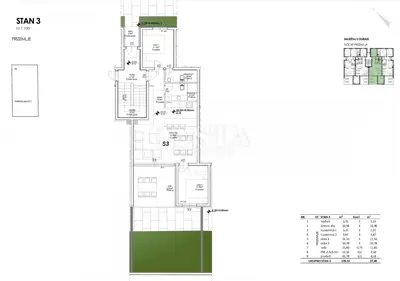 Stan 69 m², Privlaka - 2 spavaće sobe, vrt i lođa - 21