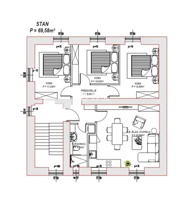 Stan 69,6 m², Zadar - Vruljica, pogled na park i kanal - 15