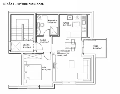 Apartment 104 m², Rudeš - 3 rooms, loggia and terrace - 25