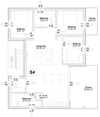 Apartment 168.56 m², Vir - second row to the sea and sea view - 13