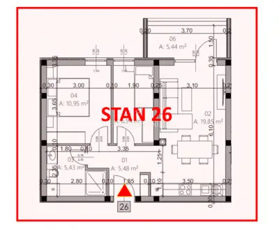 Stan, Pula Centar, 3. kat i balkon - 15