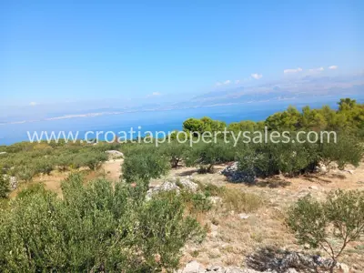 Poljoprivredno zemljište 4.200 m², Otok Brač, pogled na more