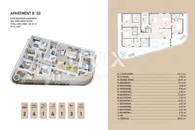 Stan 240 m², Opatija - Centar, terasa 90 m² i pogled na more - 8