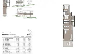 Apartment 125 m², Kožino - 3 bedrooms, elevator - 20