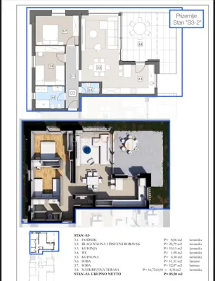 - Labin, stan u prizemlju 85,50 m², novogradnja - - 7