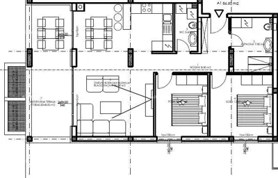 Stan 86,5 m², Veli vrh - 2 spavaće sobe, terasa - 2