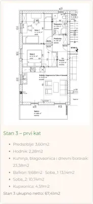 Apartment 67 m², Viškovo - 2 bedrooms and terrace - 3